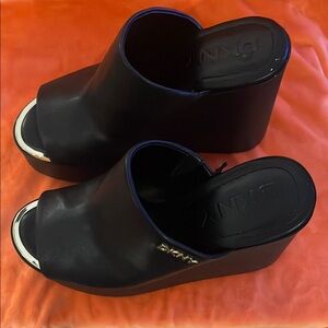 DKNY Black Wedge Sandals